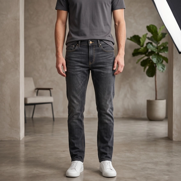 Regular Fit Denim Jeans For Men’s Classic Grey