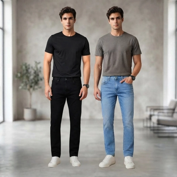 Pack of 2 Denim Jeans For mens Regular Fit Jeans
