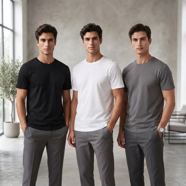 Pack of 3 - Cotton Round Neck Tees