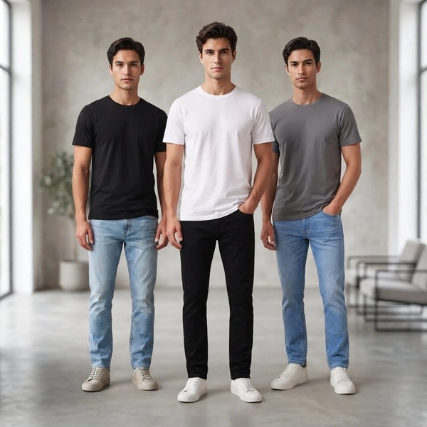 Pack of 3 Denim Jeans For mens Regular Fit Jeans