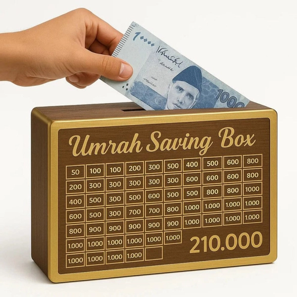 Umrah Saving Box - Wooden Umrah Saving Box