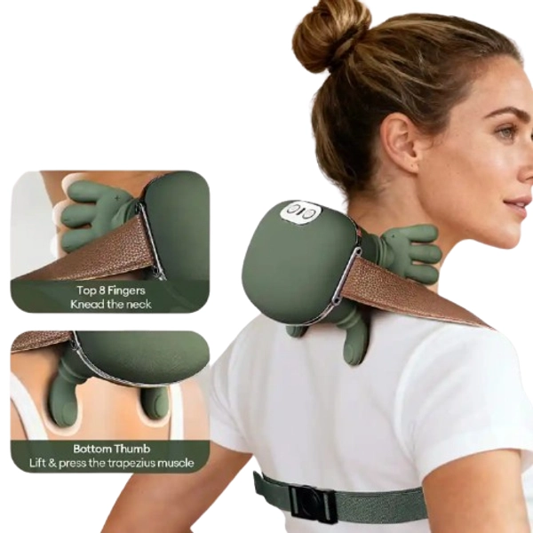 Neck & Back Massager with Heat – Wireless Portable Shiatsu Massage Pillow